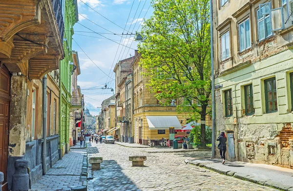 Promenade dans le vieux Lvov — Photo