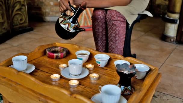 Ceremonia del café etíope — Vídeo de stock
