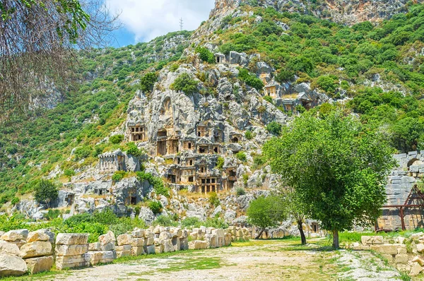 The way to the lycian tombs — Stock Photo, Image