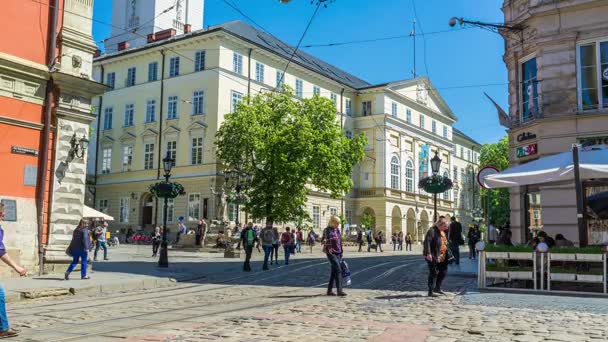 A Câmara Municipal em Lvov — Vídeo de Stock