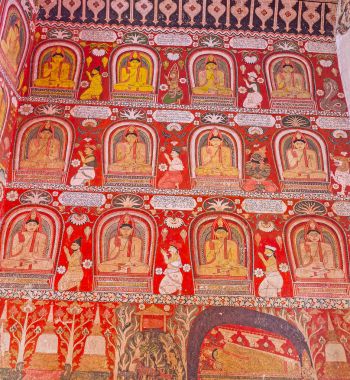 Eski tapınak boyalı duvar