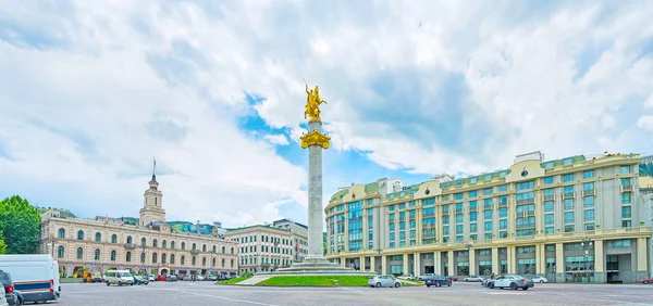 Panorama da Praça da Liberdade em Tbilisi — Fotografia de Stock