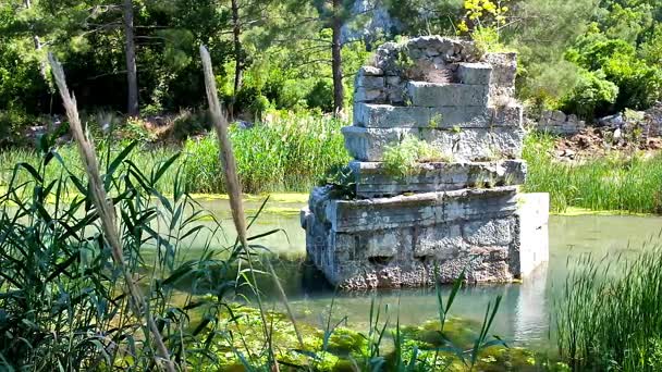 Ruinen der antiken Olympos — Stockvideo