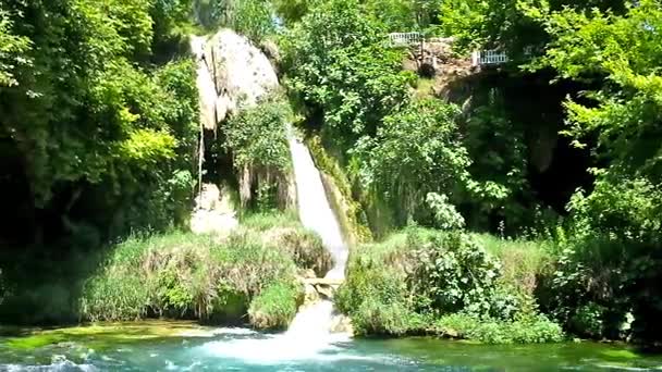 Panorama över övre Düdens vattenfall — Stockvideo