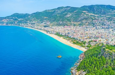 Alanya'da Kleopatra beach Panoraması
