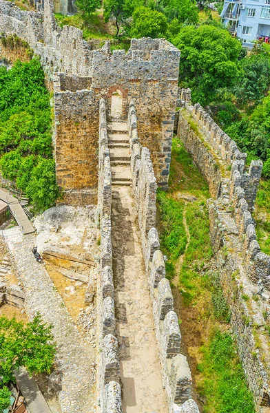 Vista aérea da fortaleza de Alanya — Fotografia de Stock