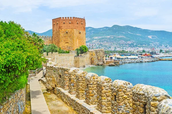 Rota turística na fortaleza de Alanya — Fotografia de Stock