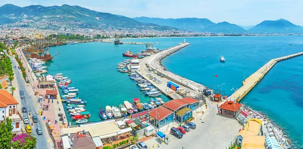 Panorama of Alanya port — Stock Photo, Image