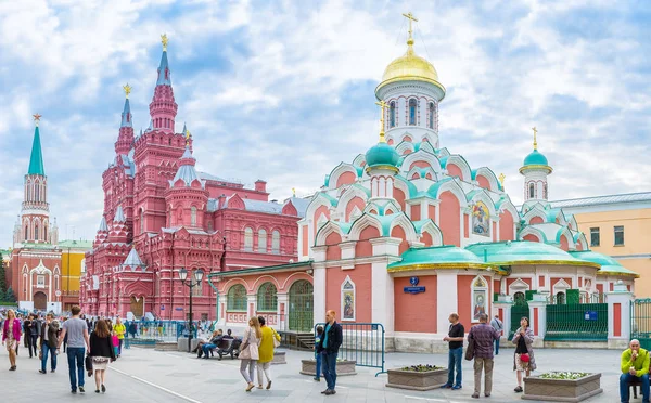 Colorful orthodox church in Moscow — Stock Photo, Image