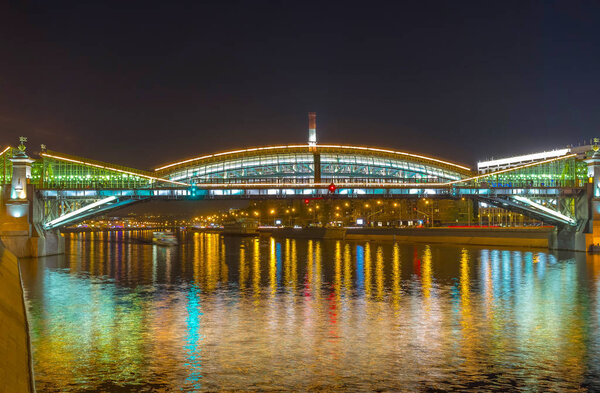 Panorama of Bohdan Khmelnytsky bridge 