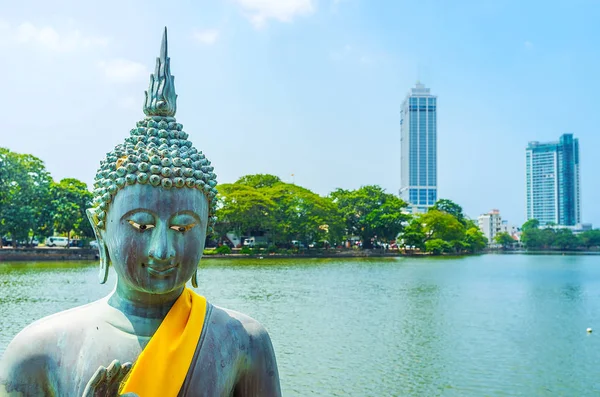 Buddha on the lake in Colombo