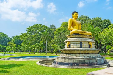 The Meditating Lord Buddha in Viharamahadevi park of Colombo clipart