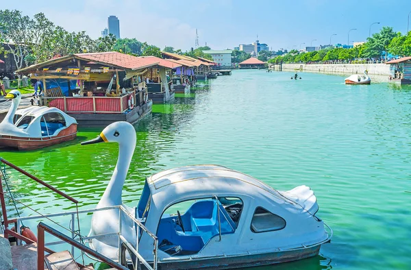 Лебединый катамаран в Pettah Floating Market, Коломбо — стоковое фото