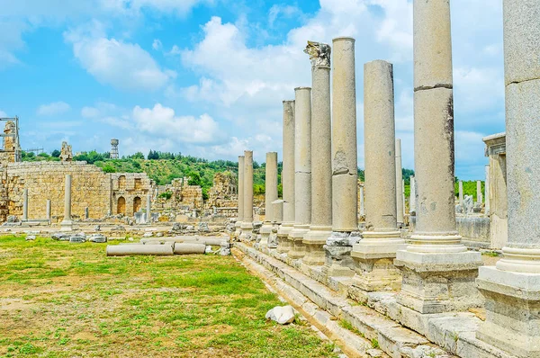 Perge tapınağın sütunları