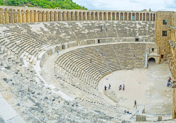 De scène en galeries van Aspendos amfitheater — Stockfoto