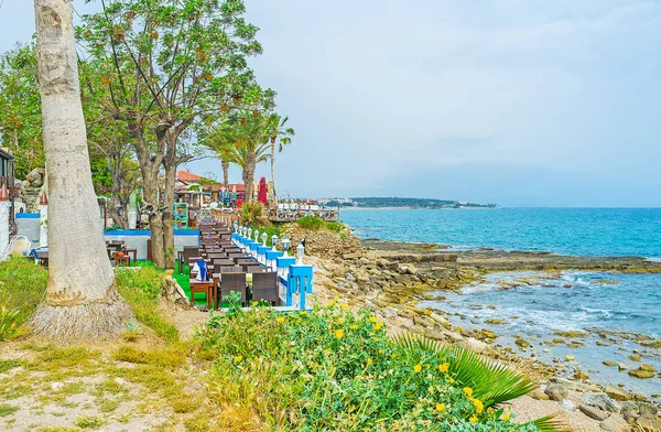 Restaurants on seashore of Side — Stock Photo, Image