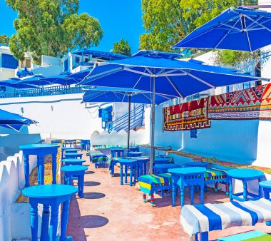 Sidi Bou Said açık restoranda
