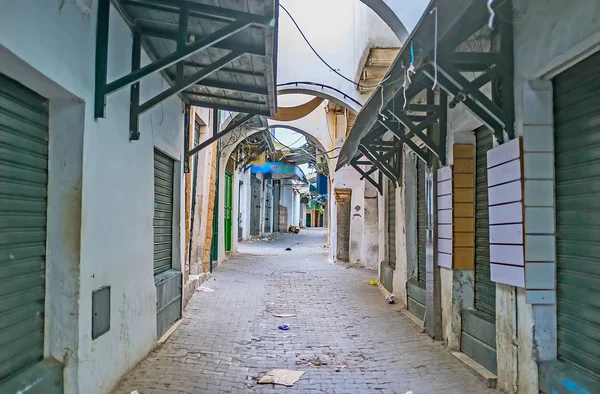 Die leere Straße des Marktes von Tunis — Stockfoto