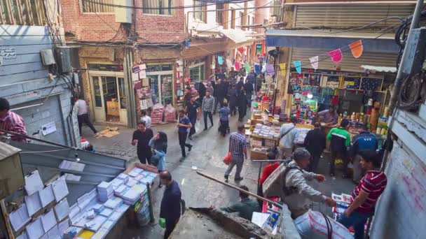 Time-lapse of activity in Grand Bazaar in Tehran — Stock Video