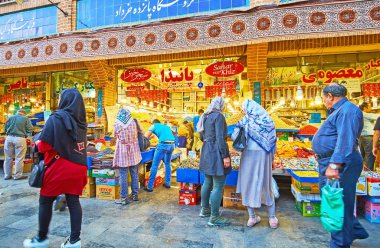 Panzdah-e-Khordad market Sokağı, Tahran, İran
