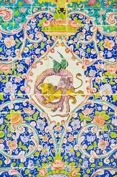 Animální motivy v dekoru Golestan, Írán — Stock fotografie