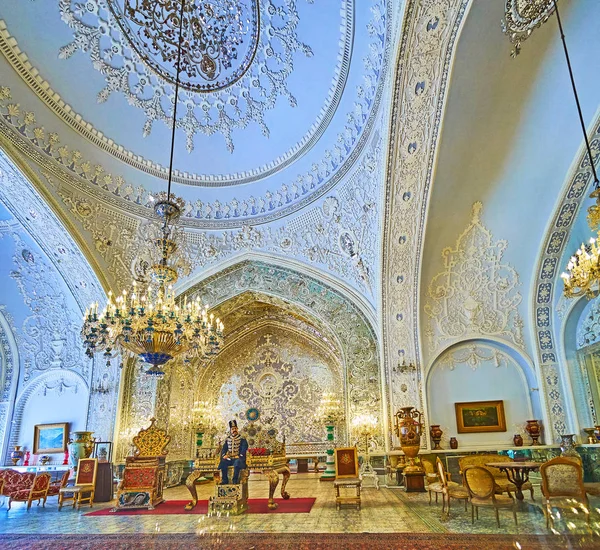 El Trono en la Sala de Recepción de Golestán, Teherán — Foto de Stock
