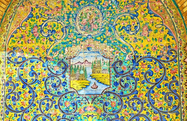 Perski-panele dekoracyjne w Golestan, Teheran — Zdjęcie stockowe