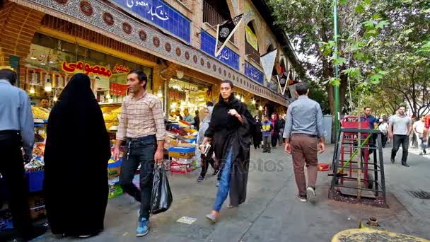 Panzdah-E-Khordad ulice na velkém bazaru — Stock video