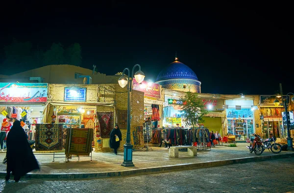 Rua comercial no centro de Yazd — Fotografia de Stock