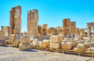 Persepolis, Iran taş kalıntıları arasında