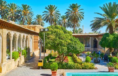 Farsça mansion, Şiraz, Iran doğal avlusu