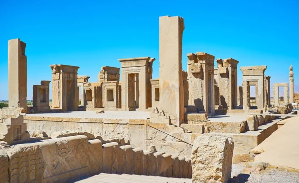 Historia persa en piedra, Persépolis, Irán — Foto de Stock