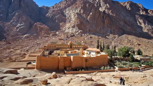 Cittadella Medievale Sacro Monastero Del Monte Sinai Calpestato Dio Santa — Video Stock