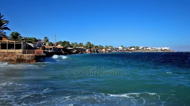 Der Sturm Dahab Resort Beliebter Ort Bei Touristen Die Gerne — Stockvideo