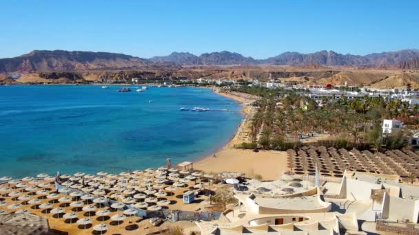 シナイ半島を誇る完璧な砂のビーチ 複数のダイビング エリア 砂漠の美しい自然 素晴らしい山の風景 シャルムエルシェイク エジプト — ストック動画