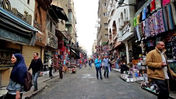 Cairo Egypten December 2017 Östra Marknaden Khan Khalili Den Populära — Stockvideo