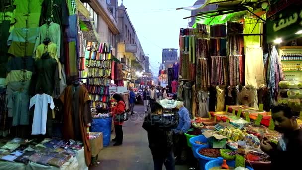 Cairo Egipto Diciembre 2017 Gama Bienes Ambiente Local Colorito Oriental — Vídeos de Stock