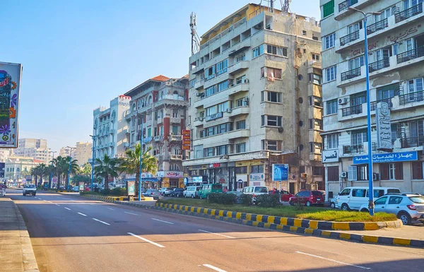 Avenida Corniche en Alejandría, Egipto — Foto de Stock