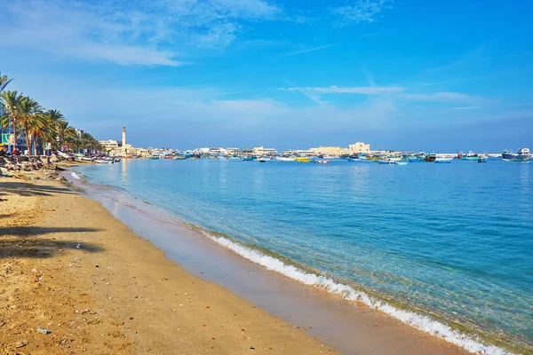 Sand stranden av Alexandria, Egypten — Stockfoto