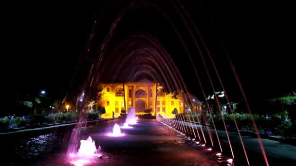 Isfahan Iran Października 2017 Hasht Rozkaz Palace Dysponuje Pięknym Ogrodem — Wideo stockowe