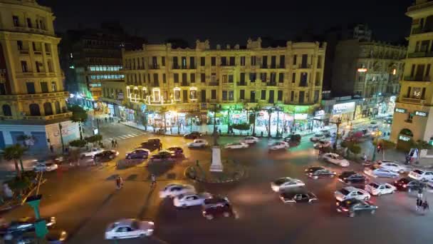 Kairo Ägypten Dezember 2017 Tallat Harb Square Geschäftsviertel Der Stadt — Stockvideo