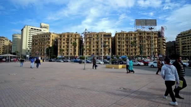 Cairo Egipto Diciembre 2017 Midan Tahrir Plaza Los Mártires Plaza — Vídeos de Stock