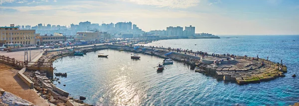 Panorama z Aleksandrii Western Harbor, Egipt — Zdjęcie stockowe
