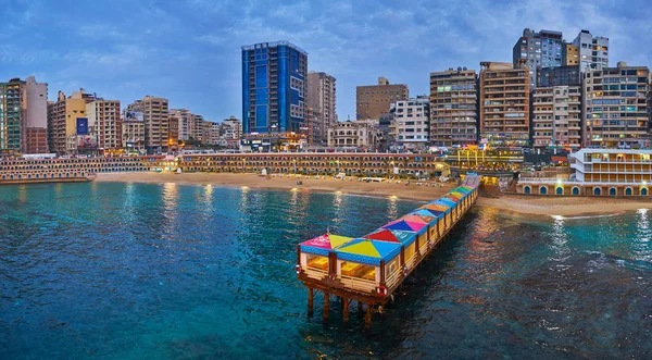 The restaurants in Stanley beach, Alexandria, Egypt — Stock Photo, Image