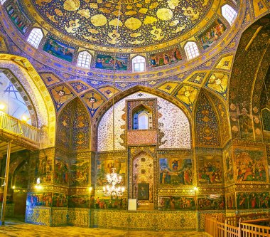 Dua salonu Bethlehem kilisenin Isfahan, İran'ın