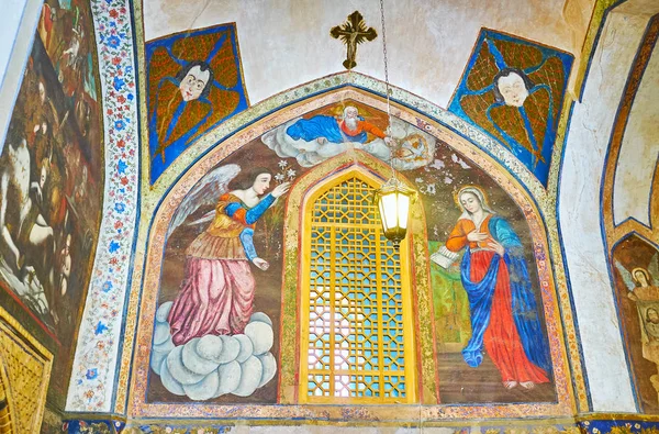 Fresco's van de Vank kathedraal, Isfahan, Iran — Stockfoto