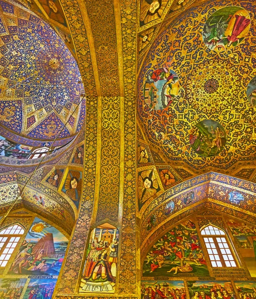 Das goldene Innere der vank kathedrale in isfahan, iran — Stockfoto