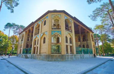 Hasht Behesht Palace, Isfahan, Iran köşe görünümünü