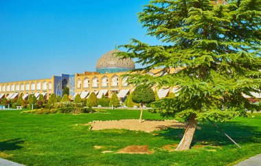 Bahçe Nakş-ı Cihan Meydanı'nda, Isfahan, Iran yürümek