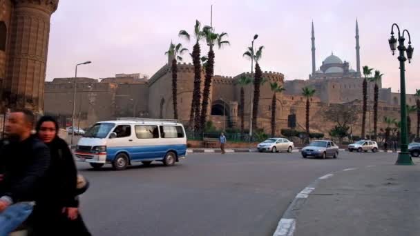 Каир Эгипт Декабря 2017 Года Вид Цитадель Саладина Площади Салах — стоковое видео